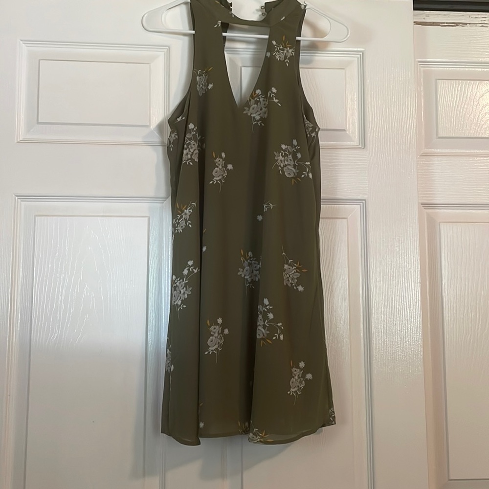 Green floral dress